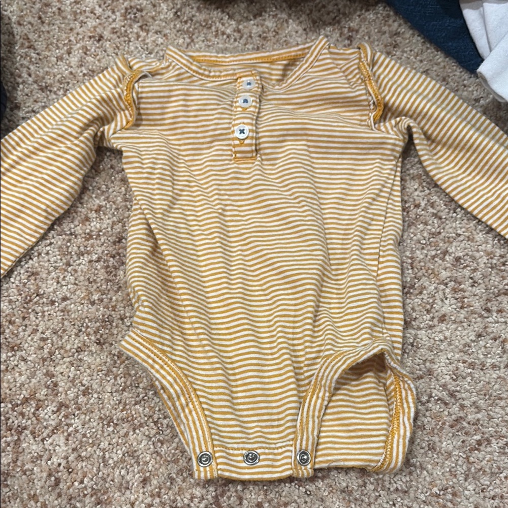 Carter's Yellow and White Striped Bodysuit One Piece